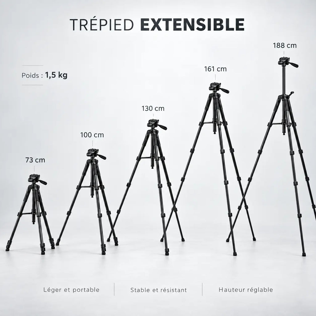 Trépied Appareil Photo 188 CM - vue de détail du trépied pour appareil photo, Reflex & Hybride, Grips Mousse & Sac inclus