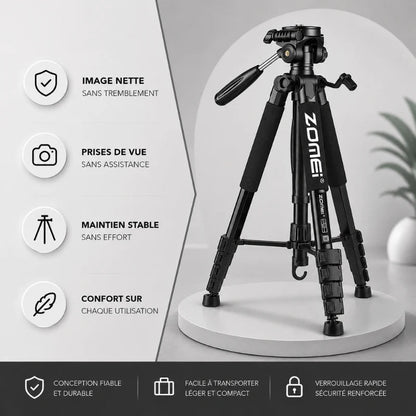 Trepied appareil photo noir 187 CM - Grips En Mousse