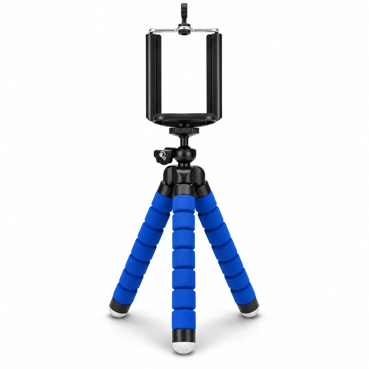 Trépied Flexible Bleu - vue principale du trépied pour téléphone, iPhone & Android, Pieds Flexibles & Déclencheur Bluetooth