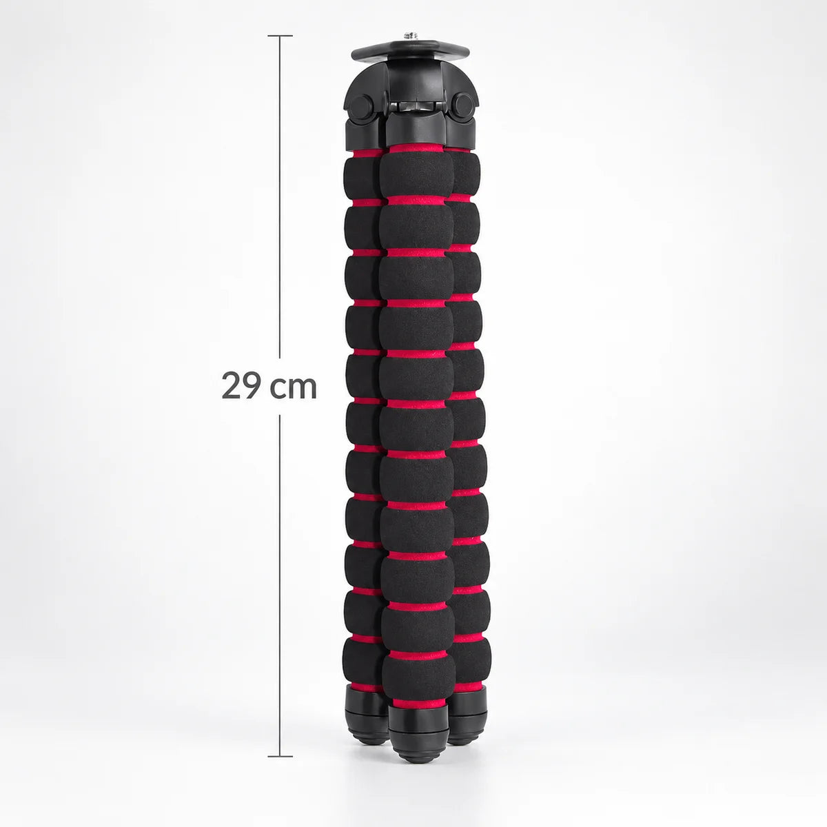 Trépied Flexible Mousse 29 CM Noir & Rouge - dimensions du trépied flexible