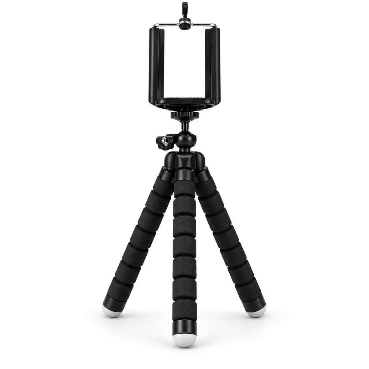 Trépied Flexible Noir - vue principale du trépied pour téléphone, iPhone & Android, Pieds Flexibles & Déclencheur Bluetooth