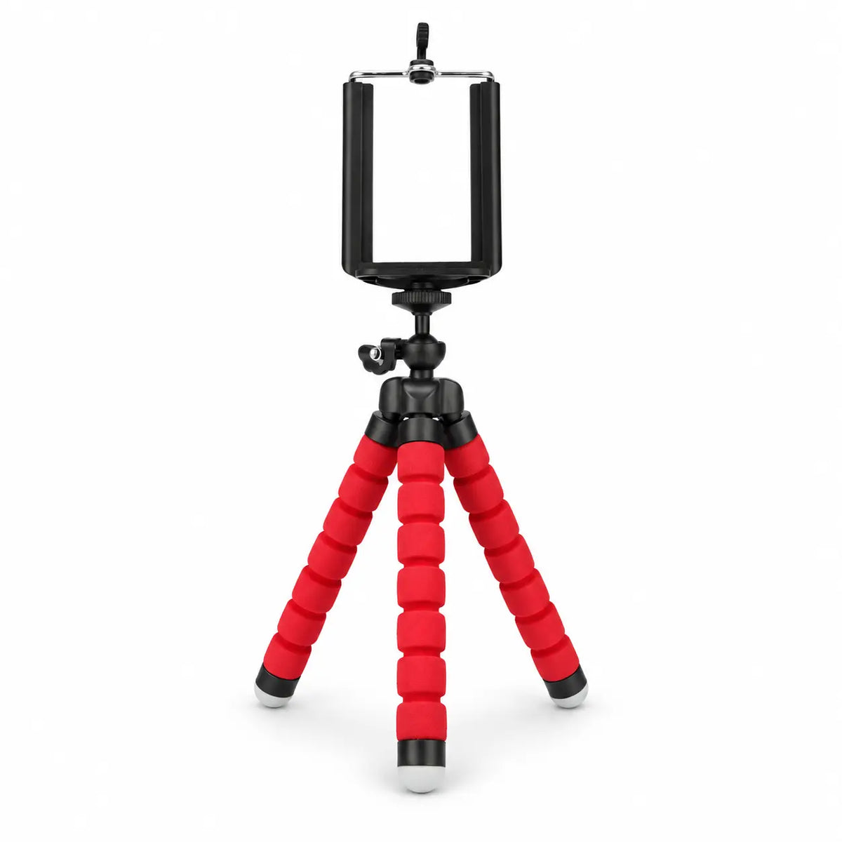 Trépied Flexible Rouge - vue principale du trépied pour téléphone, iPhone & Android, Pieds Flexibles & Déclencheur Bluetooth