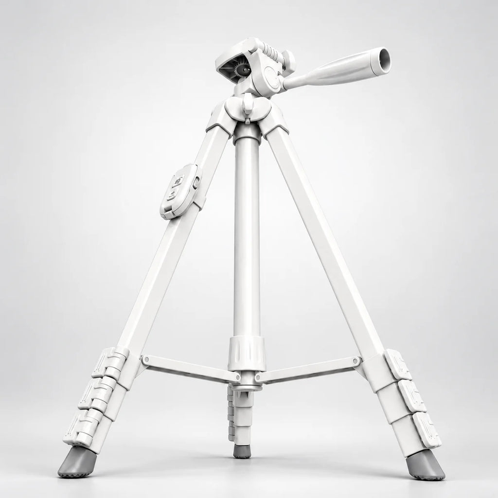 Trépied iPhone 152 CM Blanc - tête à manche et pieds réglables du trépied pour téléphone, Support Téléphone