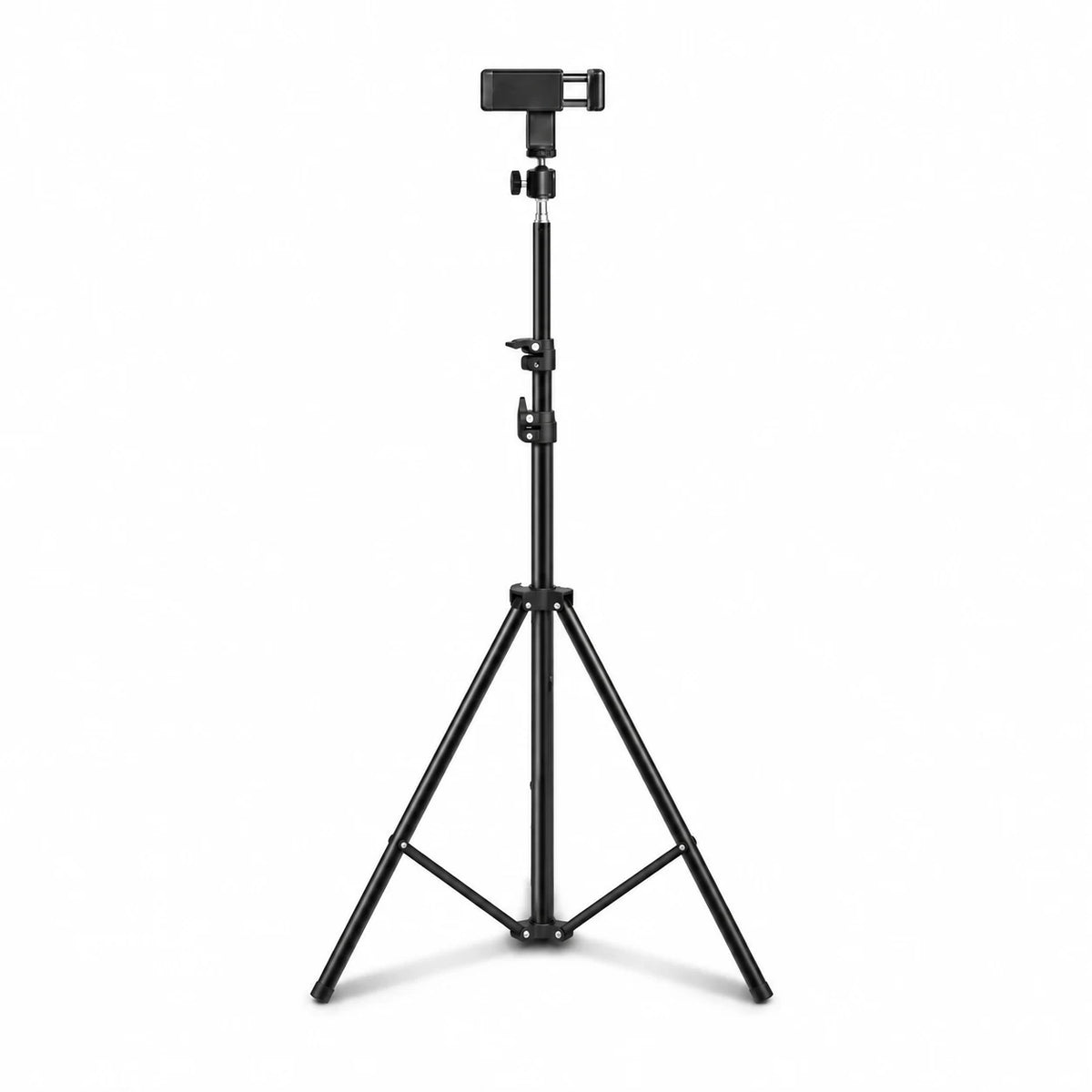 Trépied iPhone 160 CM Noir - vue principale du trépied pour téléphone, Réglable Anti-Vibrations
