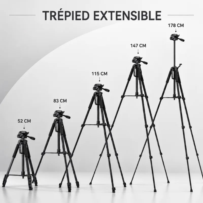 Trepied jumelles 178 CM - Grips En Mousse - vue laterale