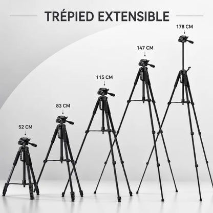 Trepied jumelles 178 CM - Grips En Mousse - vue laterale