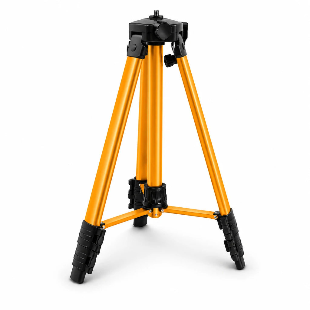Trépied Laser 120 CM Jaune Aluminium - vue principale du trépied pour niveau laser, Niveau Laser & Croix, Sac de Rangement inclus