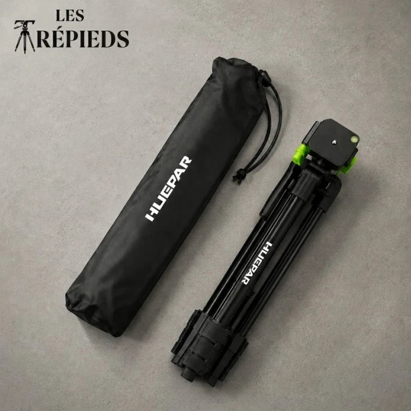 Trepied laser noir plie avec sa housse de transport noire