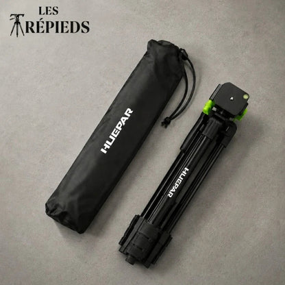Trepied laser noir plie avec sa housse de transport noire