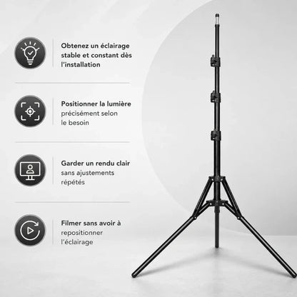 Trepied lumiere 200 CM - Noir