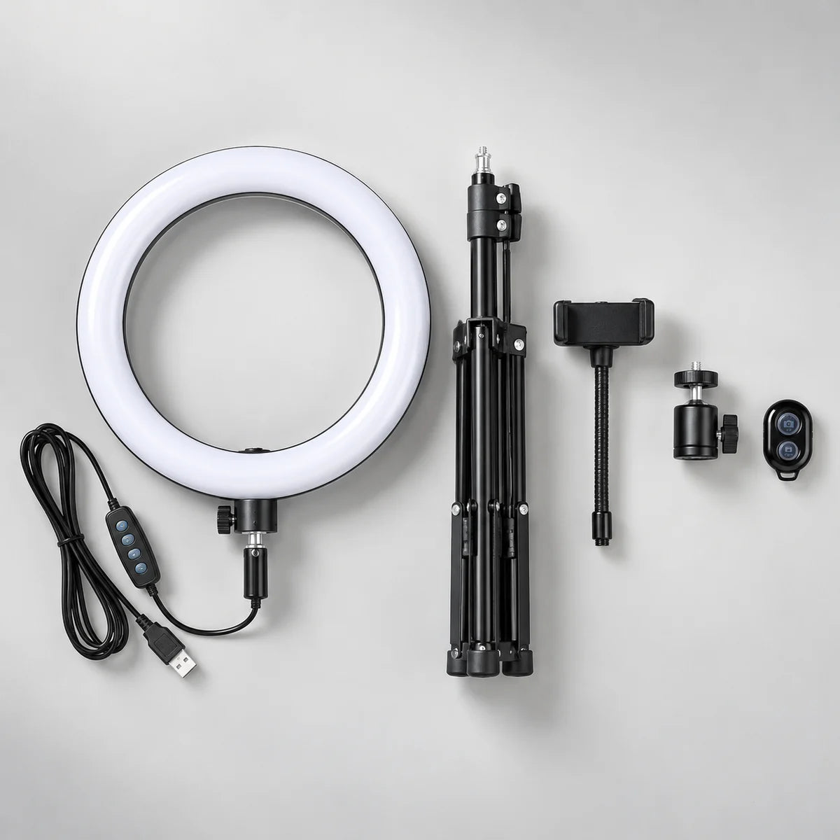 Trépied ring light 200 cm – contenu du colis