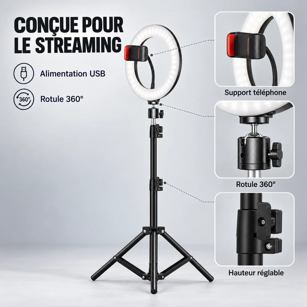 Trépied ring light 200 cm – détails