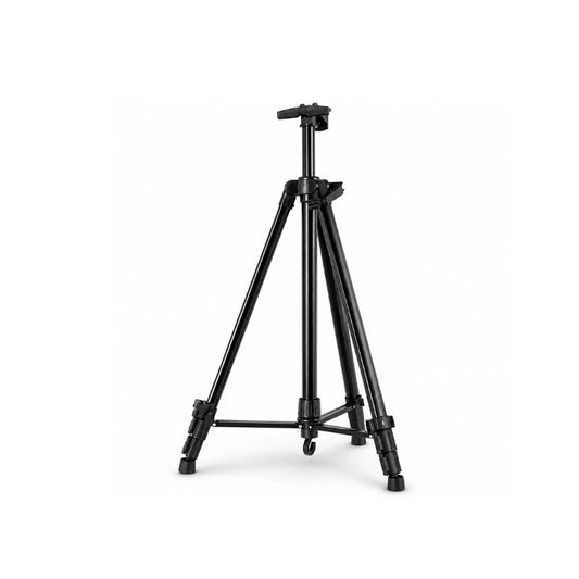 Trepied tableau noir 155 cm deploye sur fond blanc avec clip de fixation