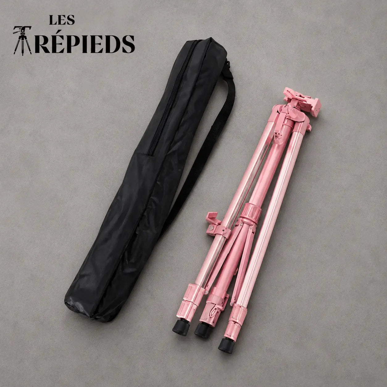 Trepied tableau rose plie avec housse de transport noire