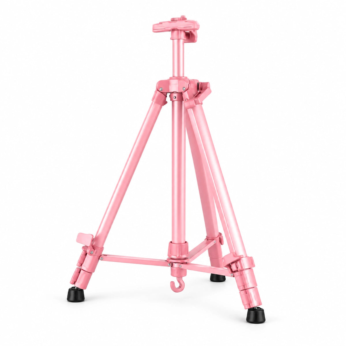 Trépied Tableau 155 CM Rose Aluminium - vue principale du trépied pour tableau, Réglable & Stable, Sac de Transport inclus