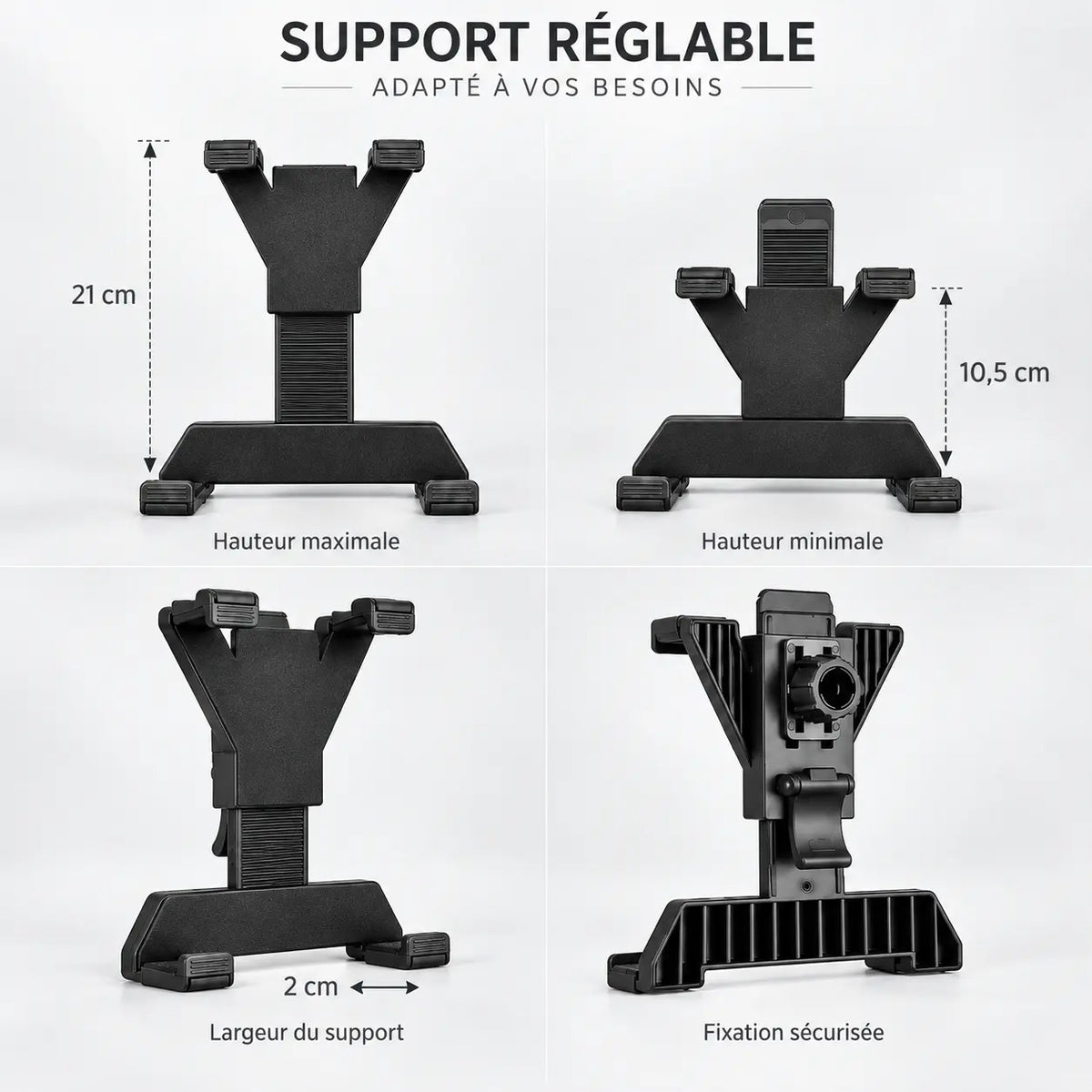 Trépied Tablette 136 CM - réglage et fixation du trépied pour tablette, iPad & Samsung Galaxy, Réglable 52-136 CM & Support Universel