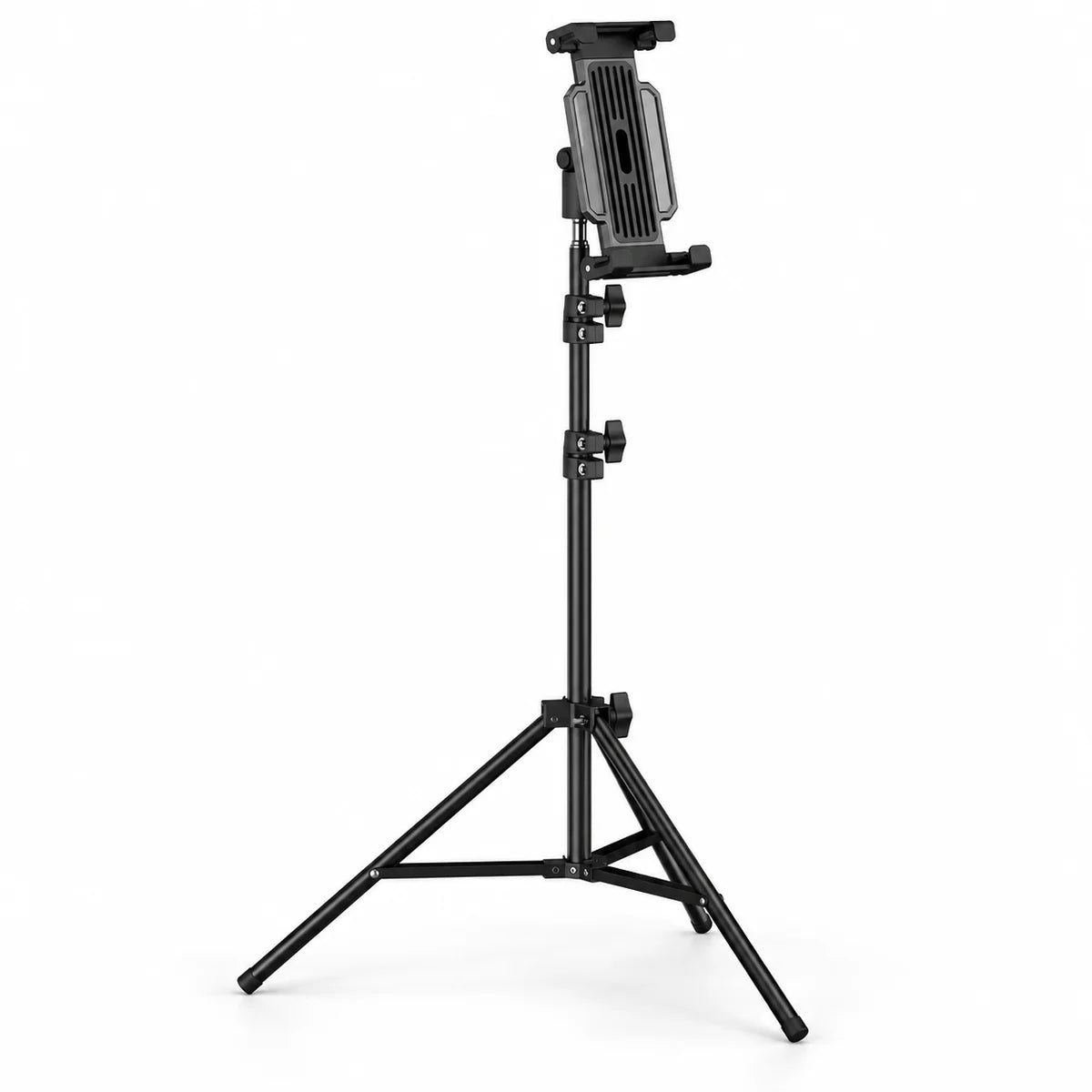 Trépied Tablette 160 CM Pince Rotative Noir - vue principale du trépied pour tablette, iPad & Samsung Galaxy