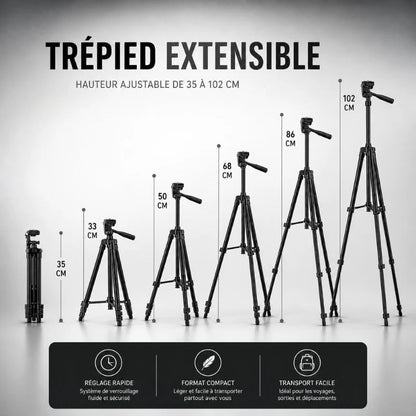 Trepied telephone 102 CM - Noir