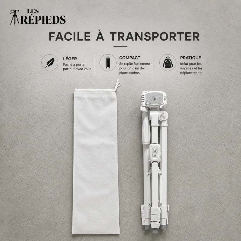 Trepied telephone 152 CM - Blanc - accessoires inclus