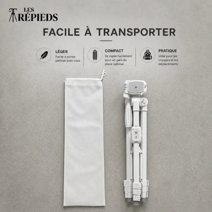 Trepied telephone 152 CM - Blanc - accessoires inclus