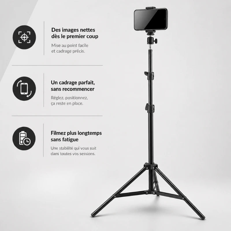 Trepied telephone 160 CM - Noir