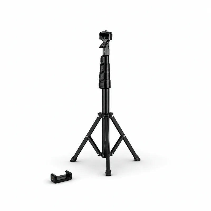 Trépied téléphone 160 cm noir avec support smartphone