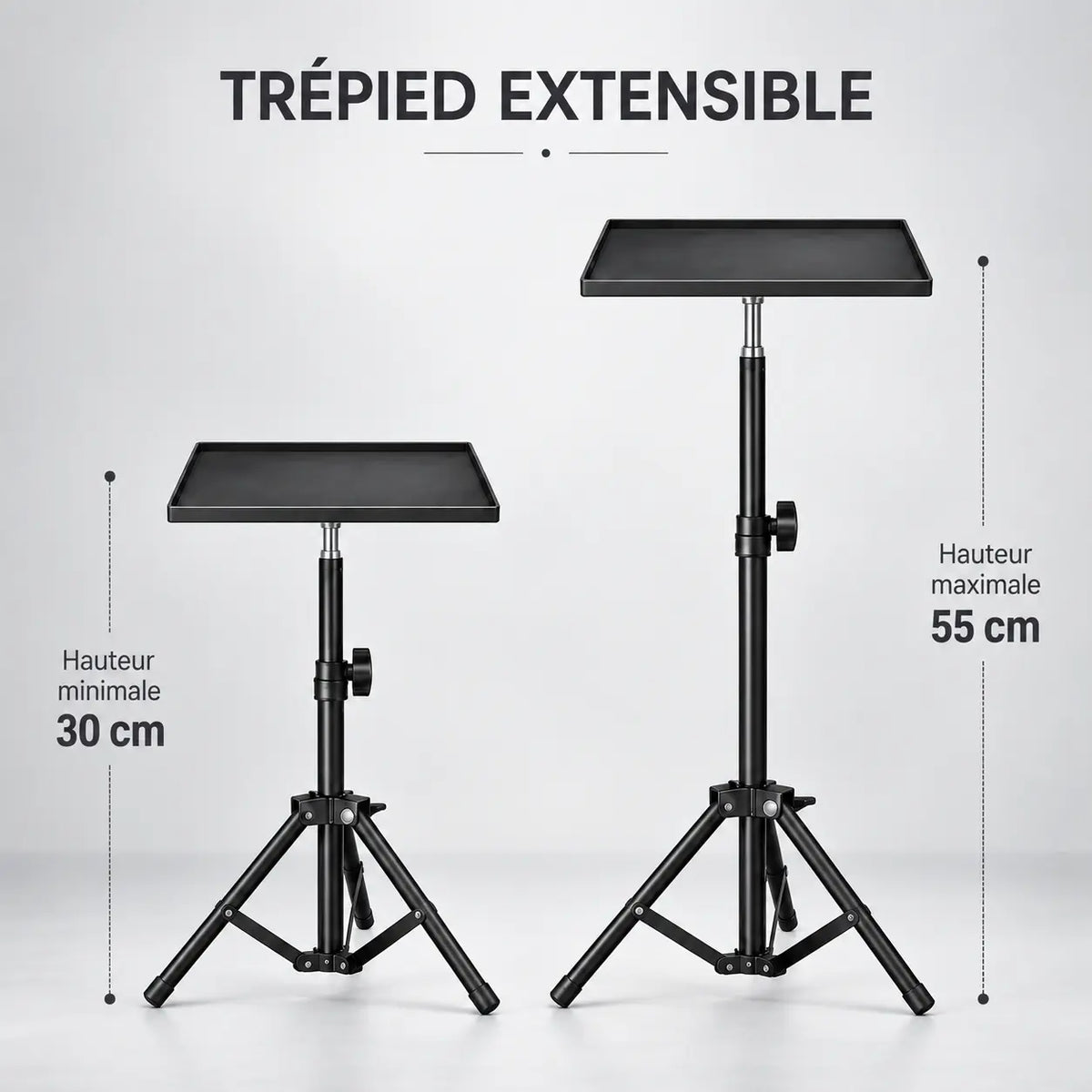 Trépied Vidéoprojecteur 55 CM - vue de détail du trépied pour vidéoprojecteur, Tous Vidéoprojecteurs, Plateau inclus & Format Compact